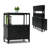 Accent 23.6’’ Wide  Foldable Metal Double Layer Cabinet with  Wheels Easy Assemble end table-2036286283
