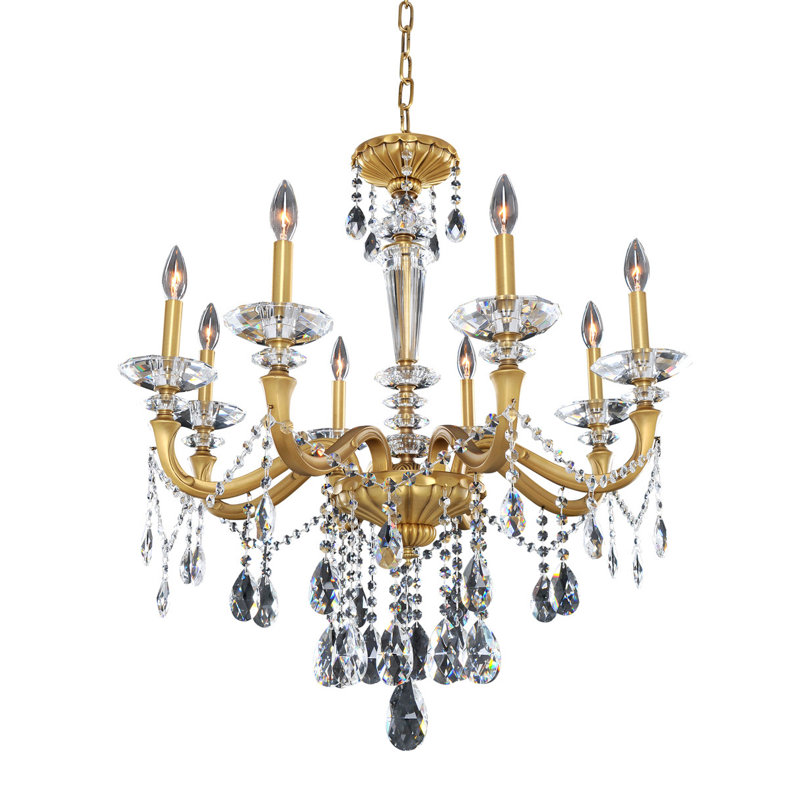 Historic Brass and Crystal 8-Light Traditional Chandelier