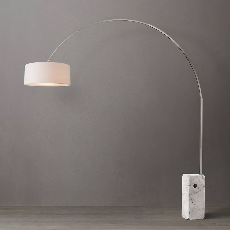 Krieger 95'' White Arched Floor Lamp, Blanc