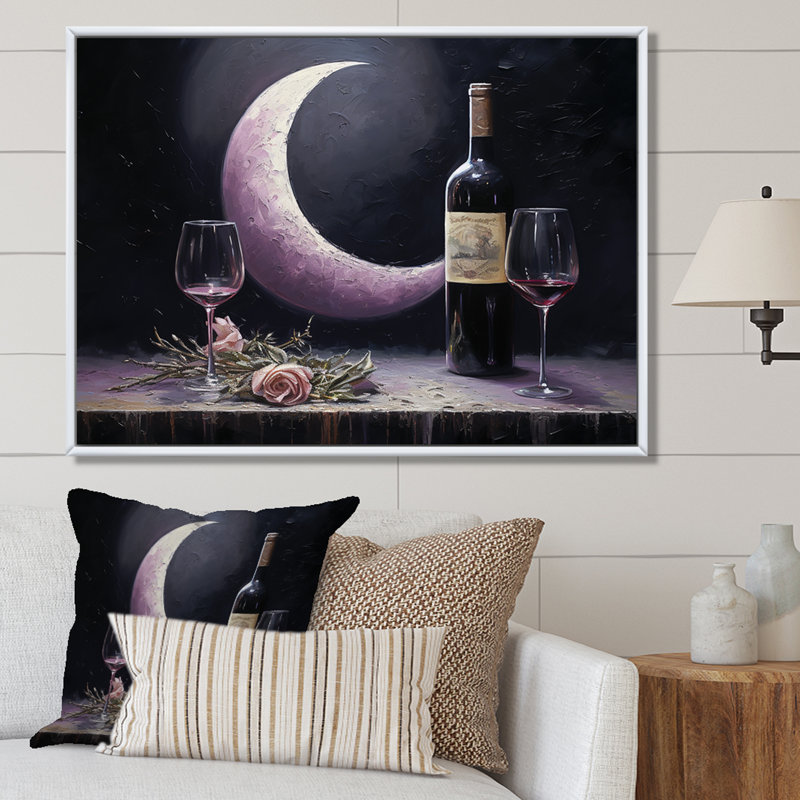 Sommeliers solitude sur toile, H 24 po x l 32 po x P 1 po, Cadre flottant blanc