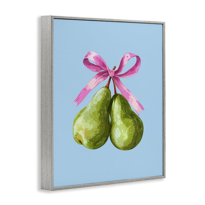Poires simples avec giclée encadrée de ruban, design par Imagine It Images, Giclée de ferme grise encadrée, H 14 po x l 11 po