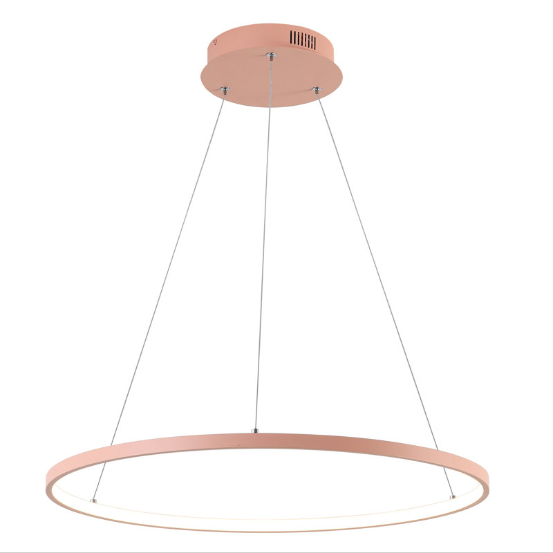 Odin 1-Light LED Unique / Statement Chandelier, 0.75" H x 23.75" W x 23.75" D, Matte Pink