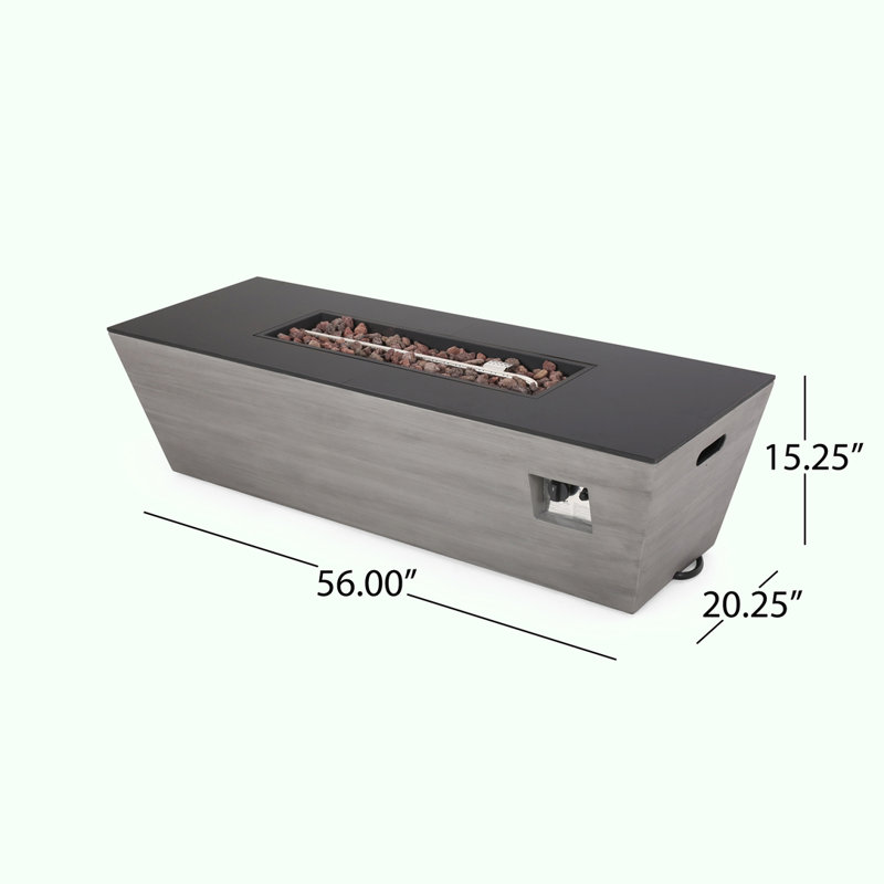56" RECTANGLE MGO FIRE PIT