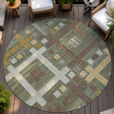 Machine Washable Indoor/Outdoor Chantille ACN2708 Geometric Rug