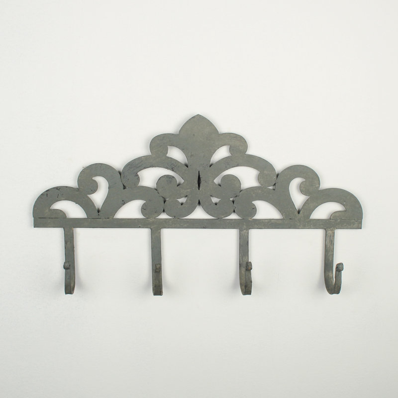 Anel Metal Wall Mounted Required 4 - Hook Wall Mounted Coat Rack