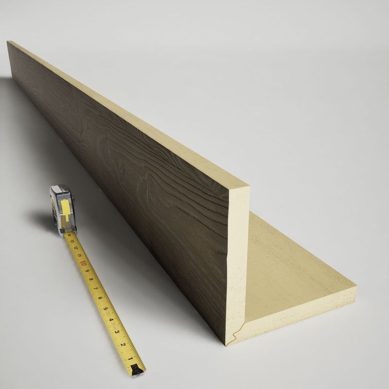 Sandblasted Endurathane Faux Wood 2-Sided Ceiling Beam (L-beam), 10"H x 4"W, Rustic Taupe, 16'L