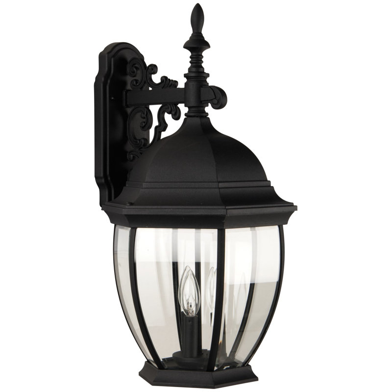 Lanterne murale d’extérieur 3 lumières Frederica, Noir mat