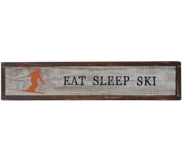«Eat Sleep Ski On Wood», art textuel