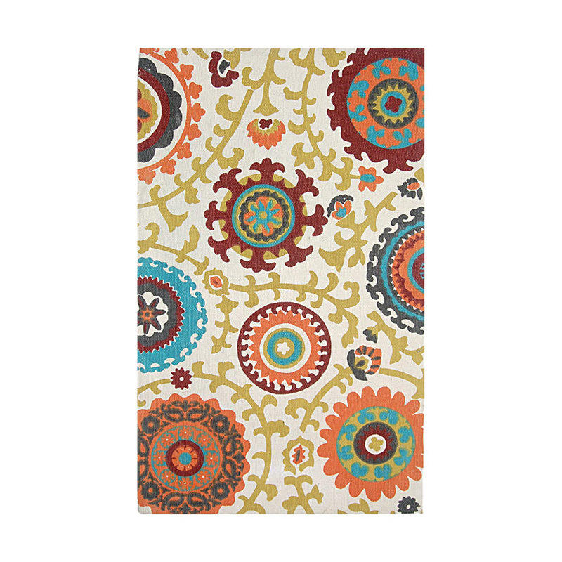 Blair Ivory & Orange Floral Area Rug, 6' x 9'