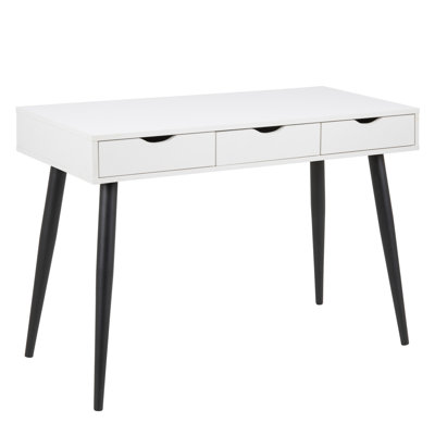 Merida Solid Wood Top Metal Base Writing Desk