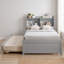 Lit plateforme pour adolescent avec bibliothèque et lit gigogne simple-698668068-698668069