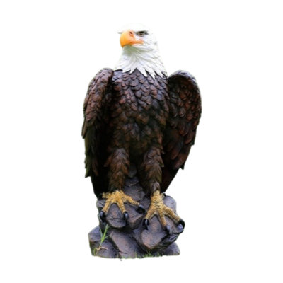 Large Standing Bald Eagle Garden Statue