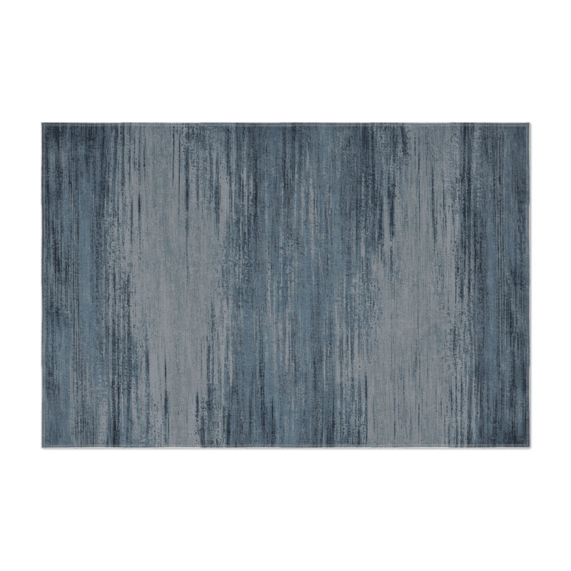 Abstract Gray Indoor and Outdoor Area Rug, Rectangle 5' x 7'