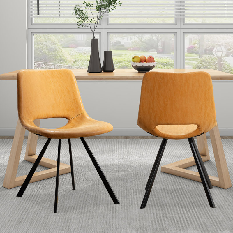 Chaucer Faux Leather Upholstered Dining Chair, Tan