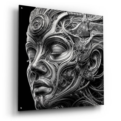 Art mural en verre Techno Face 5 'par KIR.DART