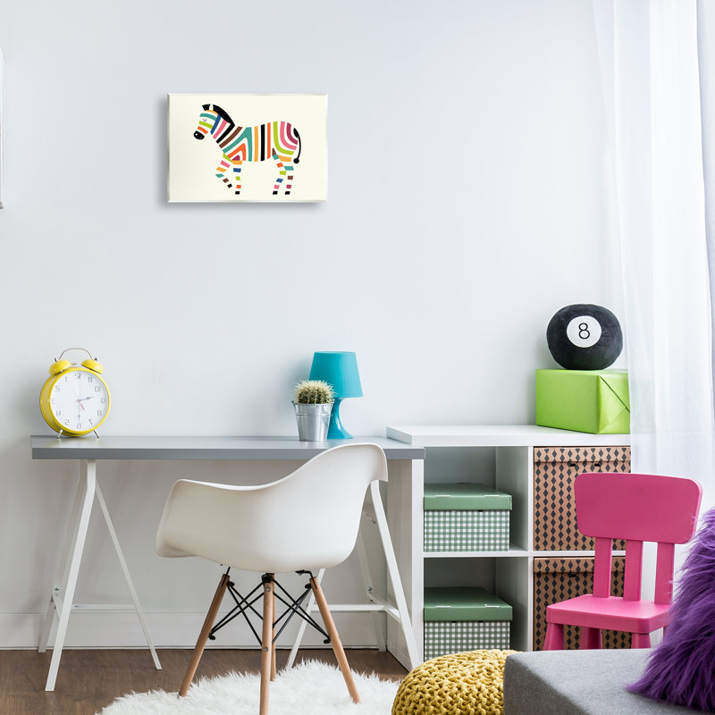 Art mural à rayures zébrées aux couleurs vives, design par Andy Westface, H 10 po x l 15 po