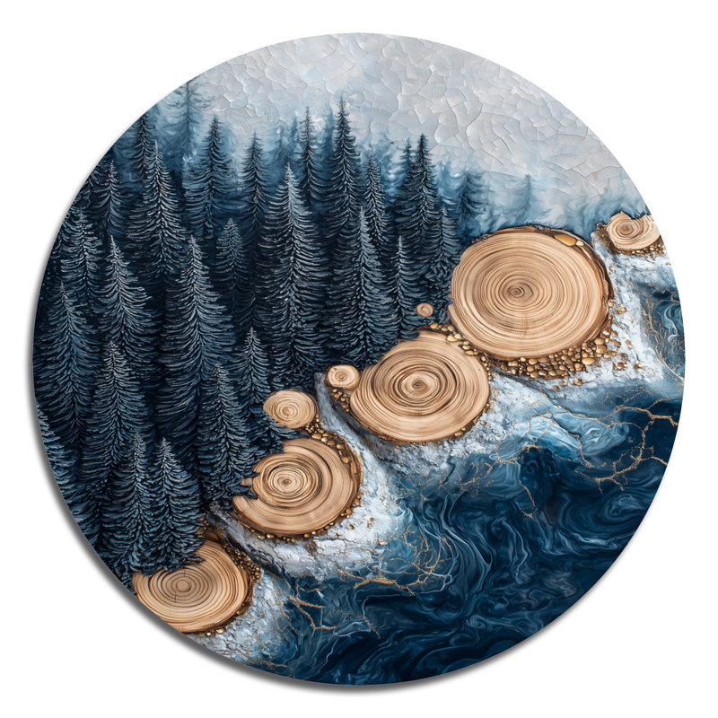 Décoration murale ronde en métal The Forest S, H 23 po x l 23 po