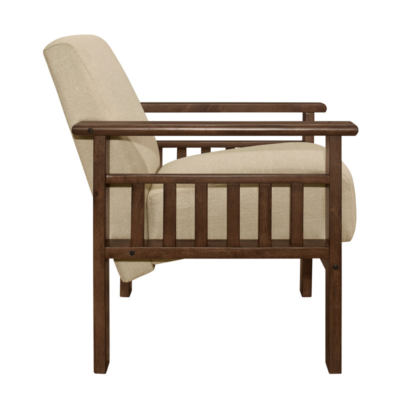 Bertolt 29.5'' W Upholstered Chair Accent Chair Modern Arm Chair Reading Chair Living Room Chair, Light Brown Fabric