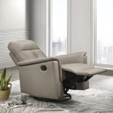 Fauteuil inclinable et oscillant pivotant en cuir Grain