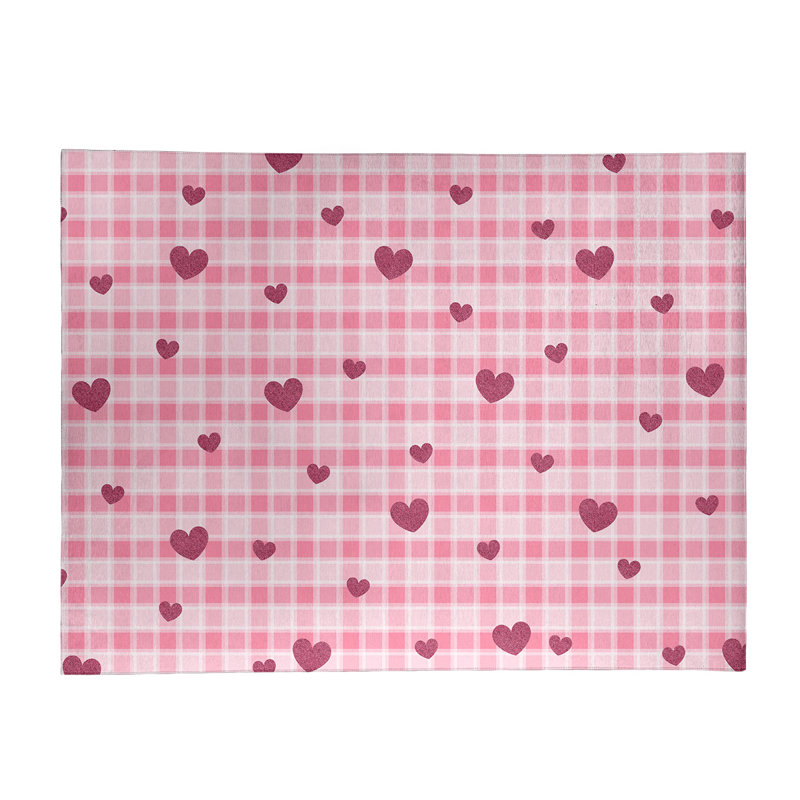 Tapis zone rose fait main, Rectangle 4 pi x 6 pi