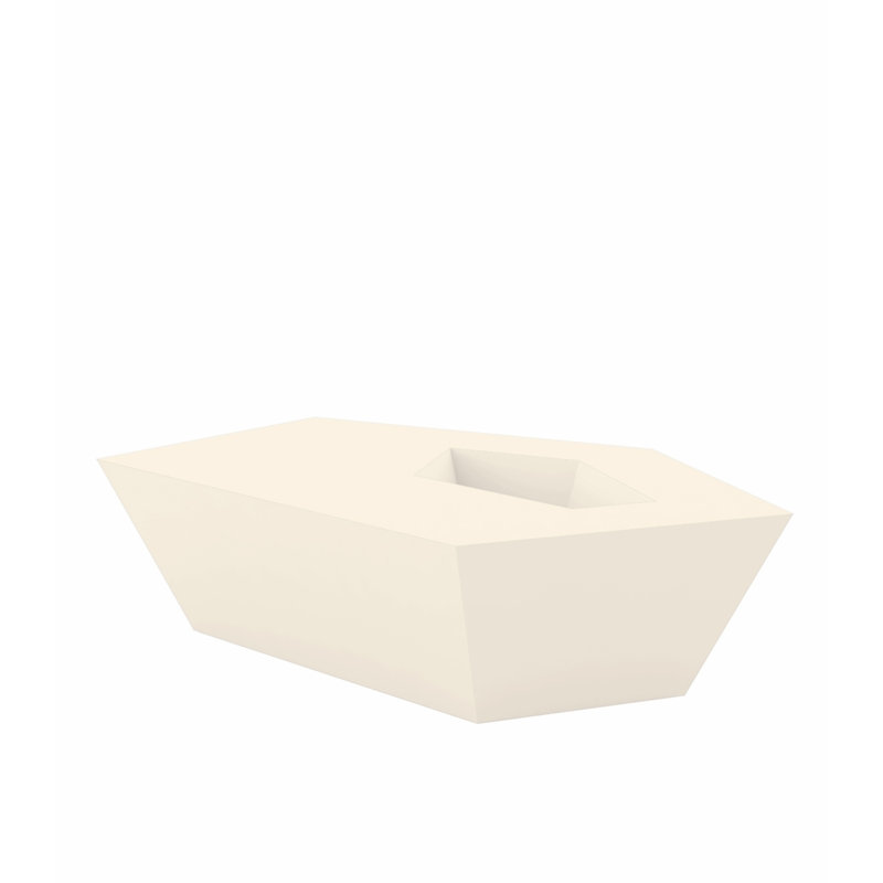 Faz Plastic Coffee Table, Ecru, 22.5" W x 23.5" L x 8.75" H