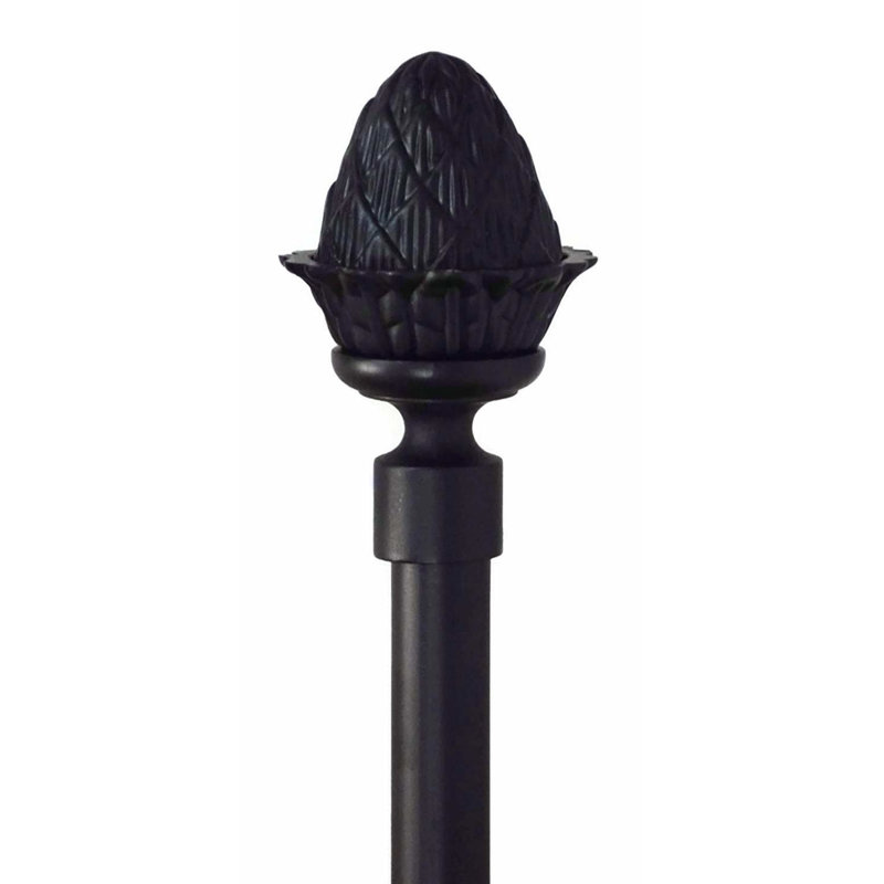Tringle à rideaux simple 0,63 po Urbano, Noir, H 1 po x l 48 po x P 1 po