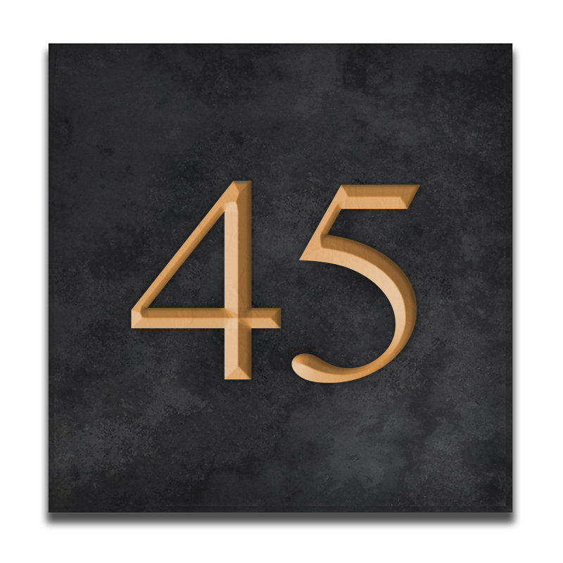 Velia 17.78cm H Stone House Number, Gold, 45