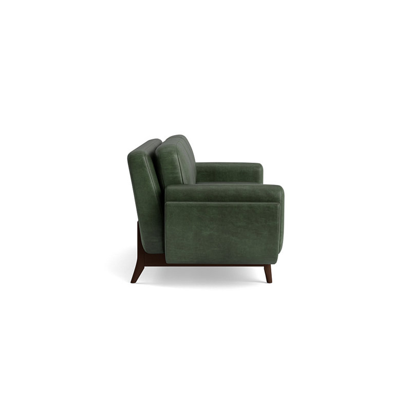 Sofa en cuir Regatta 90, H 33 po x l 90 po x P 34 po, Terre de Sienne, Bedford - Evergreen