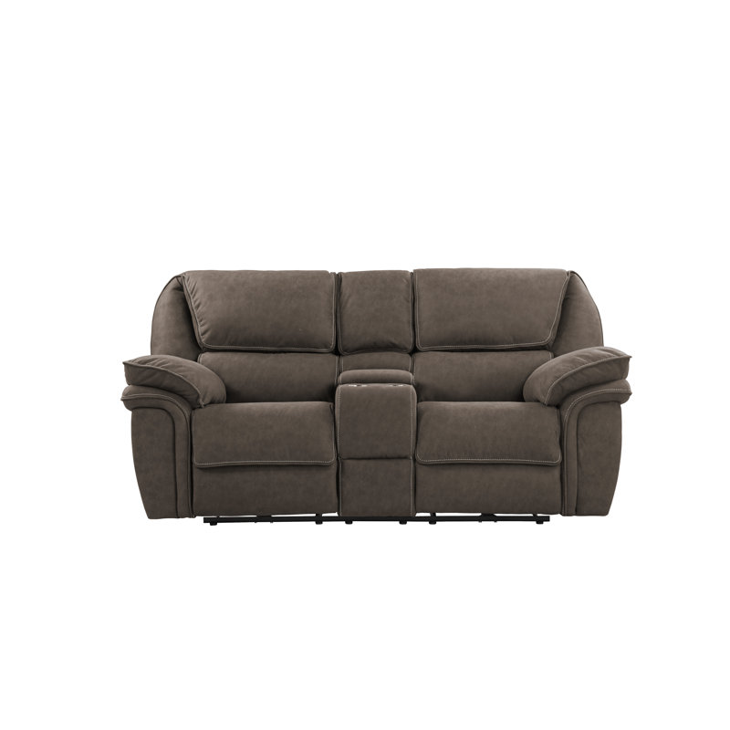 Causeuse inclinable en similicuir 82,7 po Ellinger, Faux cuir gris