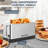 4-Slice Extra Wide Long Slot Toaster ,Stainless Steel , Removable Crumb Tray, 6 Browning Settings & Bagel/Defrost/Reheat Functions,Stainless Steel 1500W