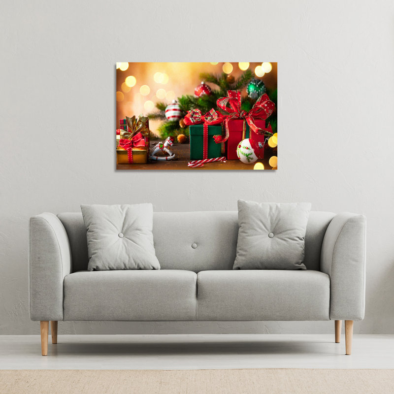 Christmas Greetings - Wrapped Canvas Print, 77cm H x 77cm W
