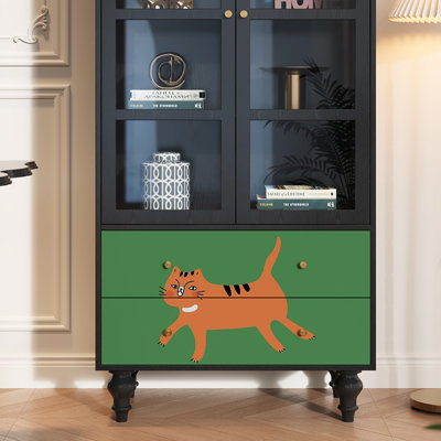 Vitrine en bois massif Vintage