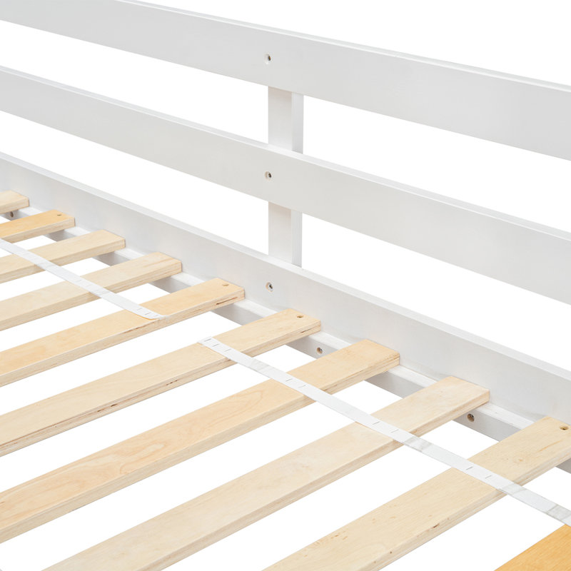 Berthoud Kids Twin Over Twin Bunk Bed, White/Pink