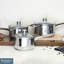 Buckingham 3 Piece Deep Saucepans Stainless Steel 16 cm, 18 cm & 20 cm