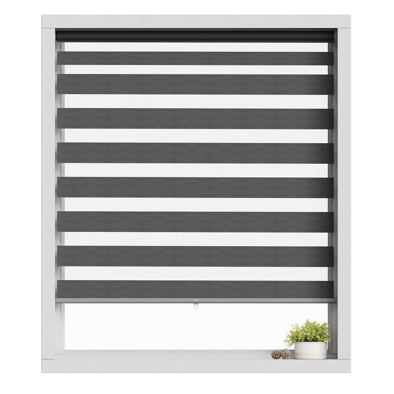 Store à enroulement semi-transparent Zebra, Gris, L 68 po x L 91 po