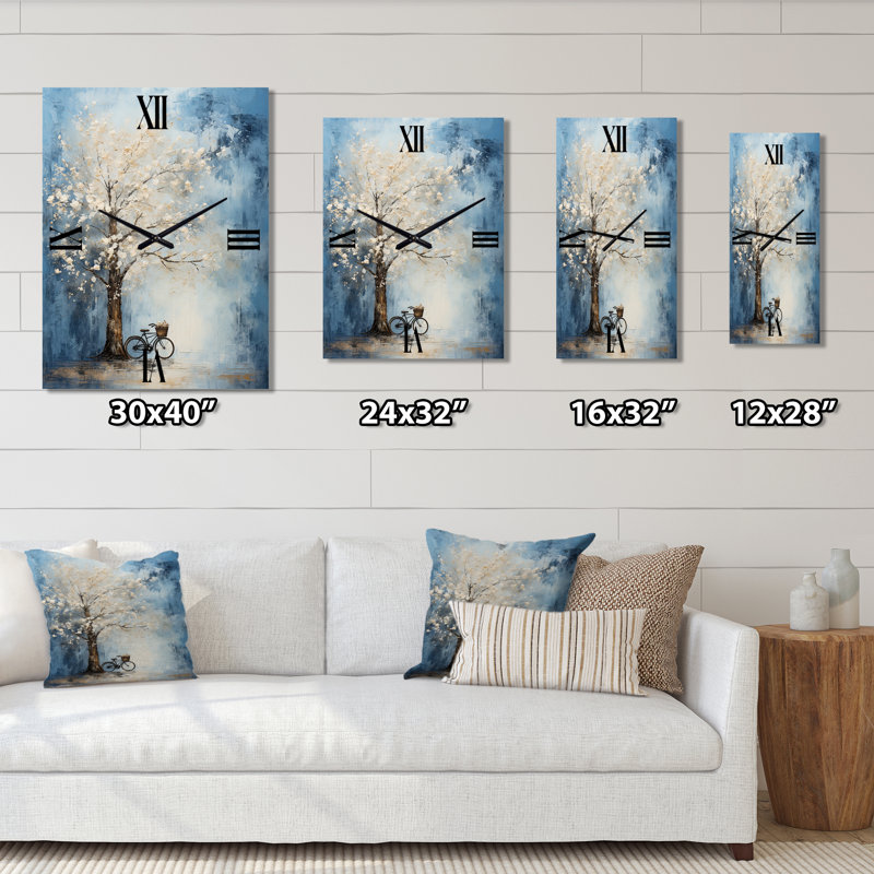 Horloge murale Indigo Intrigue Tree, Grand
