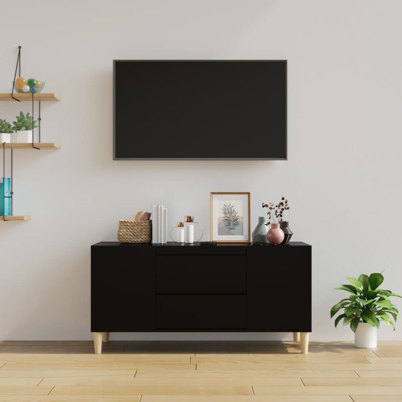 Husam Unfinished TV Stand for TVs up to 43", Black