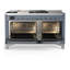 Majestic III Series 60 Inch Dual Fuel Range with 7 Sealed Burners, Griddle, Frenchtop in Antique White (Natural Gas, Copper Trim)-553012098-553012102-553012108
