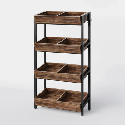 Stable Wood Storage Organizer,Fruit Vegetable Storage Rack Stand,Wine Rack Stand