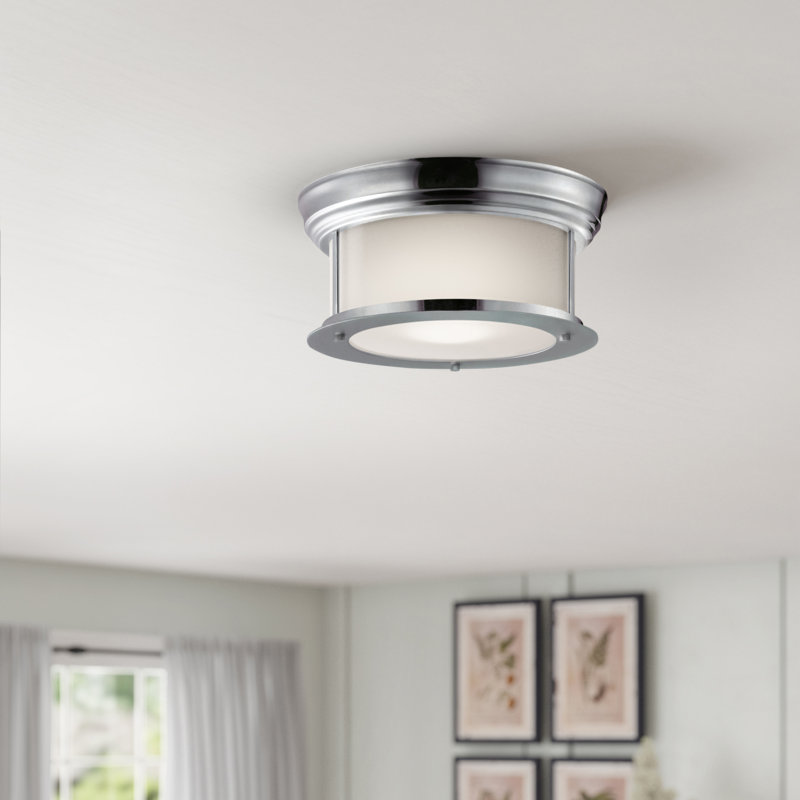 Plafonnier encastré 2 lumières Planas, H 5,25 po x l 13,25 po, Chrome