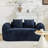 Compression Sofas, Dark Blue Chenille 2 Seat, Modern Compact Home Couch