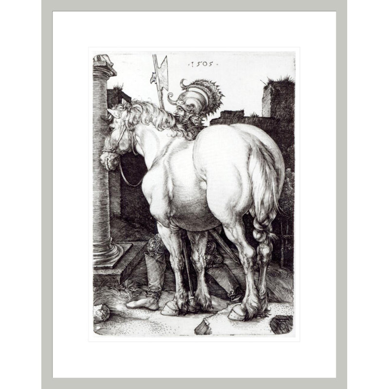 «The Large Horse» par Albrecht Dürer, impression giclée sur cadre, H 21,75 po x l 17,09 po