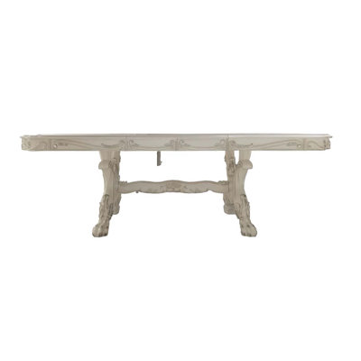 136" Dresden Rectangular Dining Table, Bone White Finish