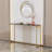 Sintered Stone Console Table With Golden Frame - Modern Narrow Entry Table For Hallway, 47X12x31 Inch