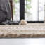 Tapis en jute et coton tissés à plat en fibre naturelle chesnut avec tapis rayé en latex-661303722