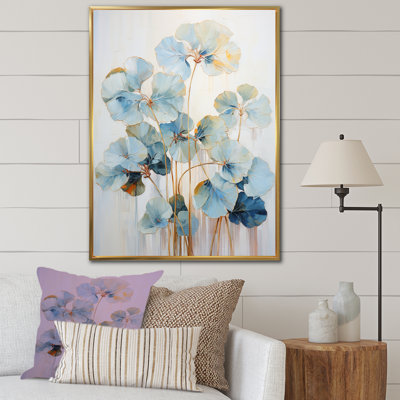 " Golden Blue Geraniums Bloom II "