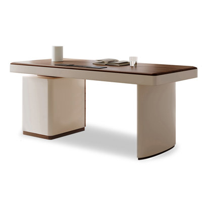 Light Luxury High-End Walnut Color Solid Wood Office Desk