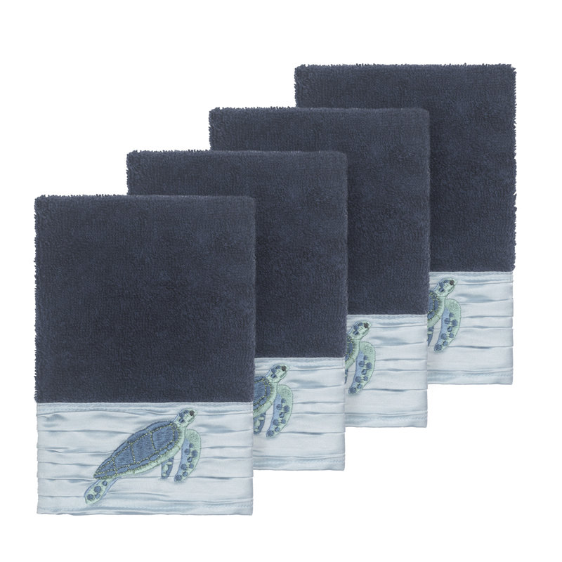 Essuie-mains en coton turc Mia, Bleu minuit