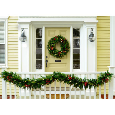 Pre-Lit Berry Christmas Garland