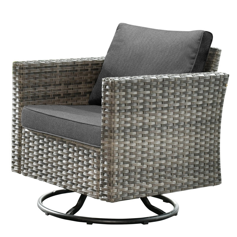 Premium All-Weather Wicker Outdoor Dining Armchair with Cushion, Black